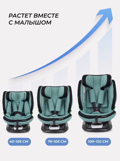 Автокресло MOWBaby UB616 "MOTION" isofix (40-150см) светло-серый