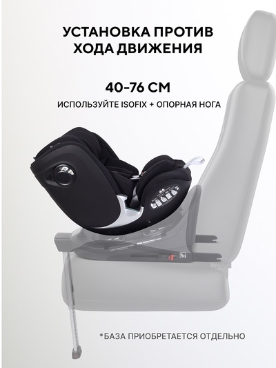 Автокресло RANT AY969 "ASTER MAX" (40-125см) черный без базы