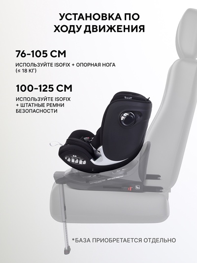 Автокресло RANT AY969 "ASTER MAX" (40-125см) черный без базы