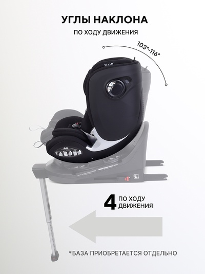 Автокресло RANT AY969 "ASTER MAX" (40-125см) черный без базы