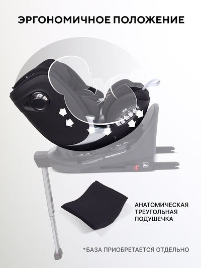 Автокресло RANT AY969 "ASTER MAX" (40-125см) черный без базы