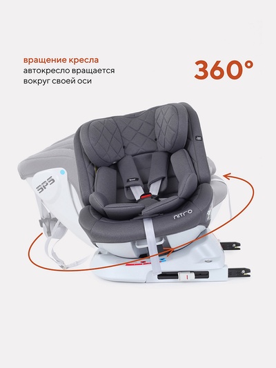 Автокресло RANT UB619 "NITRO" isofix группа 0+-1-2-3  (0-36 кг) серый