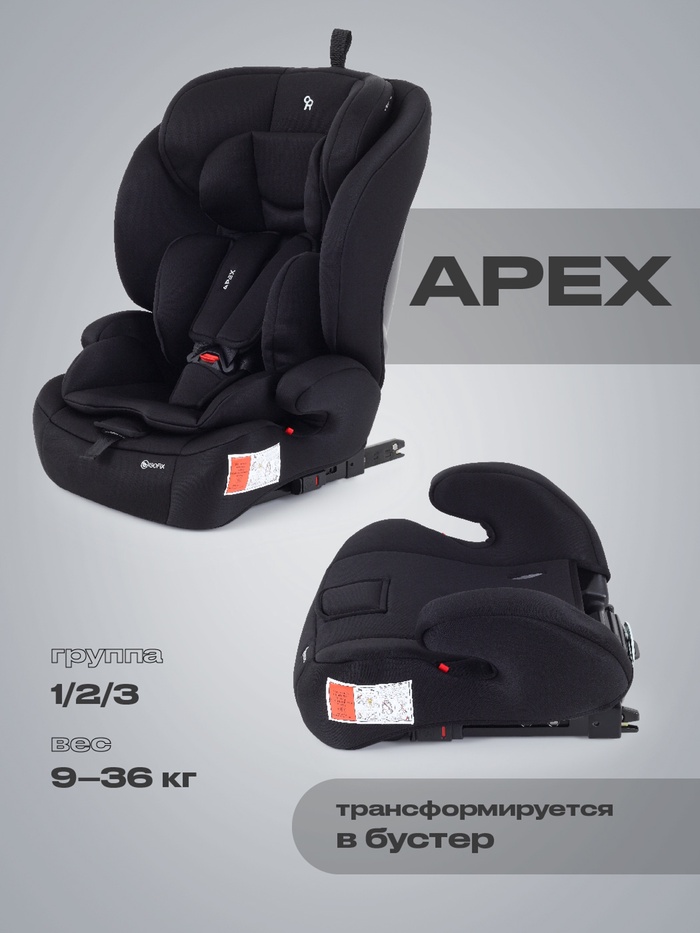 Автокресло RANT basic ZY27F Apex isofix группа 1-2-3 (9-36 кг) черный