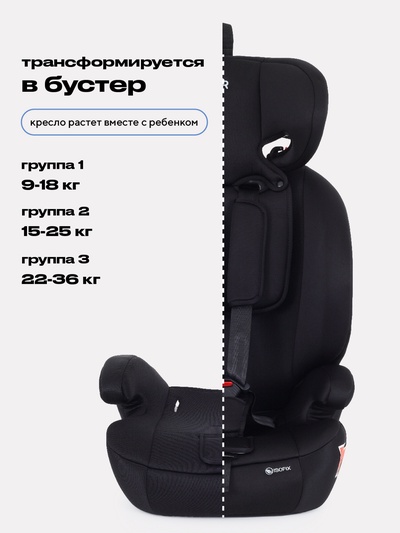 Автокресло RANT basic ZY27F "Apex" isofix группа 1-2-3 (9-36 кг) черный