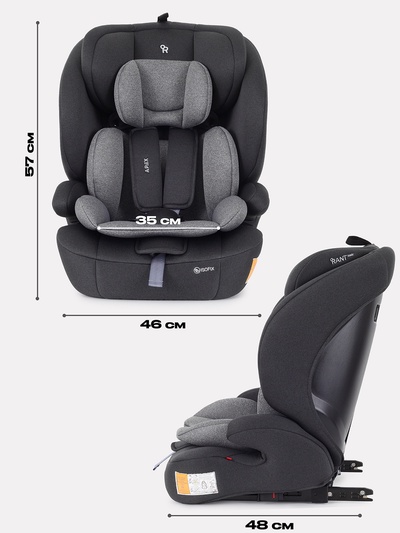 Автокресло RANT basic ZY27F "Apex" isofix группа 1-2-3 (9-36 кг) серый