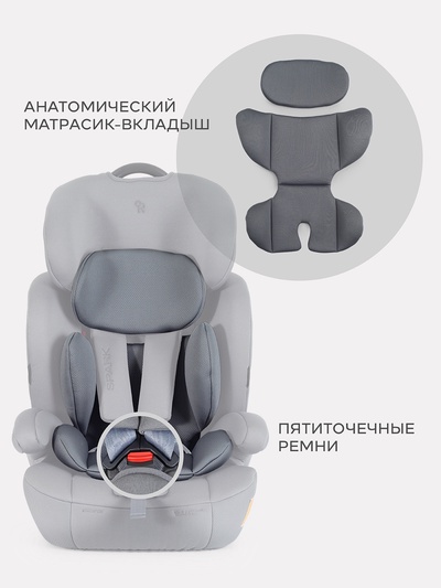 Автокресло RANT basic ZY10 "Spark Next" группа 1-2-3 (9-36 кг) серый