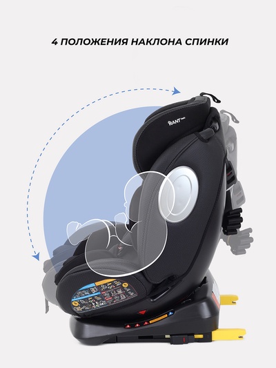 Автокресло RANT basic YC06 "Twist pro" isofix группа 0+-1-2-3 (0-36 кг) черный