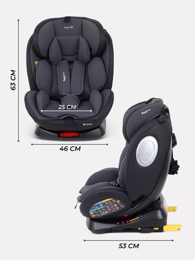 Автокресло RANT basic YC06 "Twist pro" isofix группа 0+-1-2-3 (0-36 кг) серый