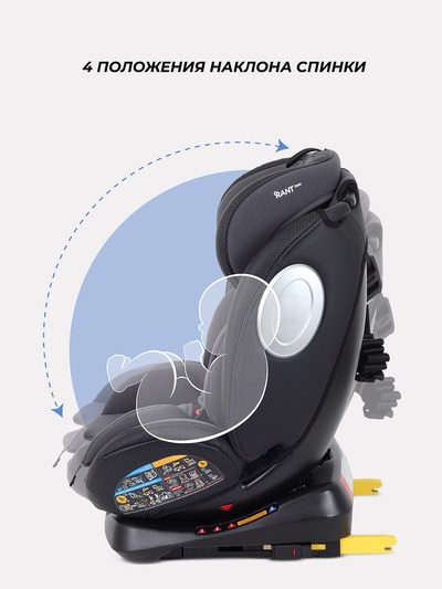Автокресло RANT basic YC06 "Twist pro" isofix группа 0+-1-2-3 (0-36 кг) серый