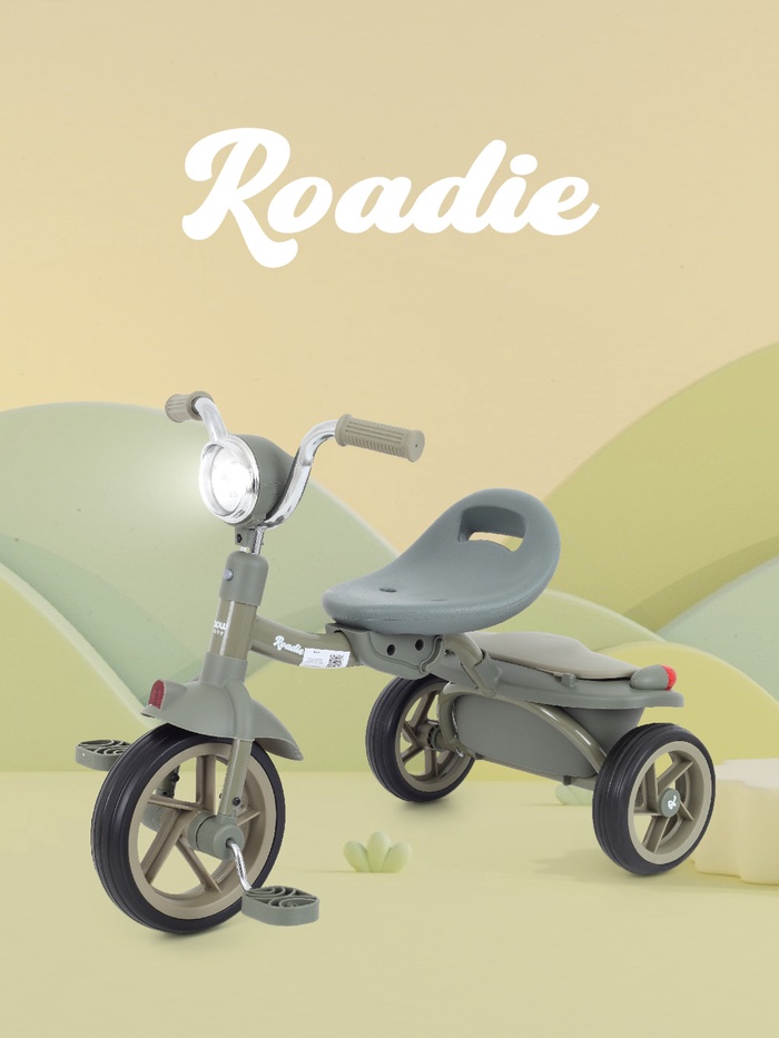 Велосипед детский трёхколёсный MOWBaby MC054 ROADIE, диаметр колёс 8" и 6", зелёный - Фото 1