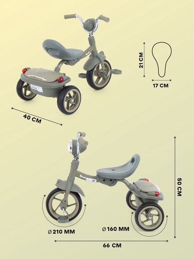 Велосипед детский трёхколёсный MOWBaby MC054 "ROADIE" зеленый