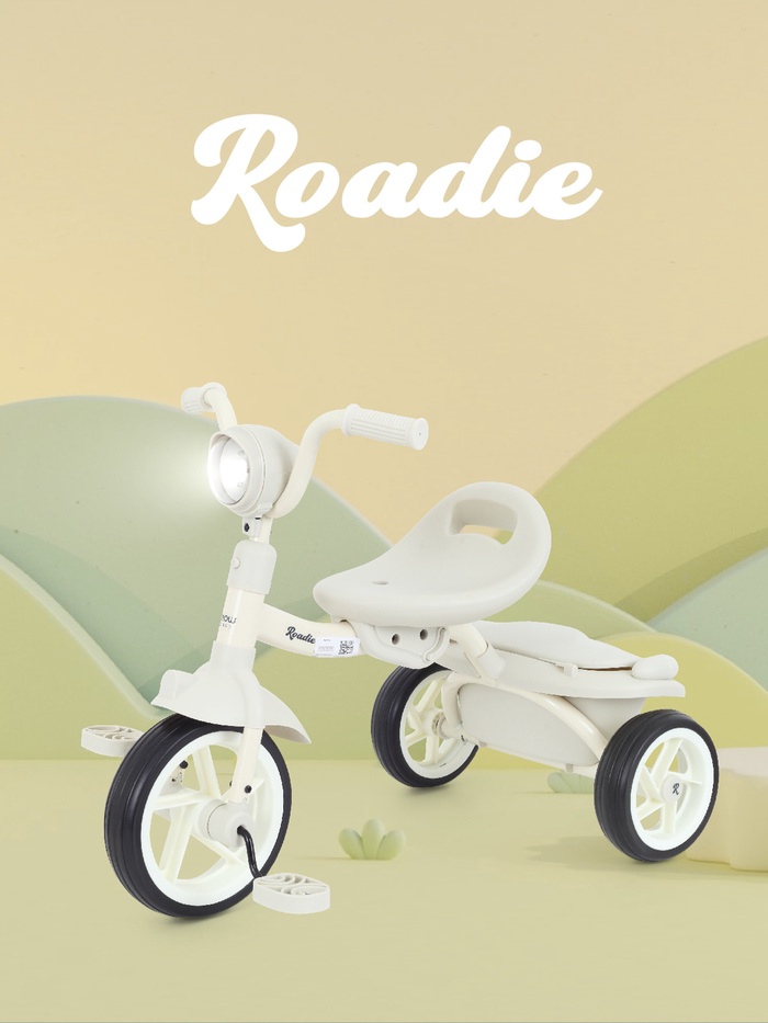Велосипед детский трёхколёсный MOWBaby MC054 ROADIE, диаметр колёс 8" и 6", серый - Фото 1