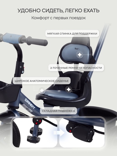 Велосипед детский трёхколёсный RANT basic RB252 "DANDY" синий