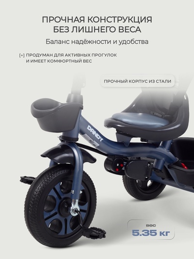 Велосипед детский трёхколёсный RANT basic RB252 "DANDY" синий