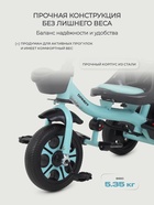 Велосипед детский трёхколёсный RANT basic RB252 DANDY, с родительской ручкой, диаметр колёс 10" и 8", цвет мята - Фото 4
