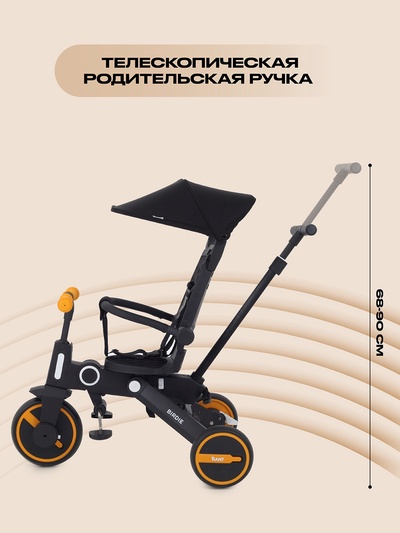 Велосипед детский трёхколёсный RANT RB202 "BIRDIE" графит