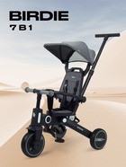 Велосипед детский трёхколёсный RANT RB202 BIRDIE, трансформер, с родительской ручкой, диаметр колёс 8" и 7", серый - Фото 1