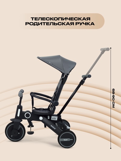 Велосипед детский трёхколёсный RANT RB202 "BIRDIE" серый