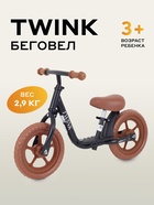 Беговел MOWBaby MC001 TWINK, диаметр колёс 12", чёрный - Фото 1