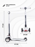 Самокат детский трехколесный MOWBaby MC030 OLIVER, колёса PU 120. 80 мм, ABEC 7, с фонариком, цвет кремовый - Фото 2