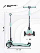 Самокат детский трехколесный MOWBaby MC030 OLIVER, колёса PU 120. 80 мм, ABEC 7, с фонариком, зелёный - Фото 2