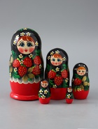 УЦЕНКА Матрёшка «Земляничка», красное платье, 5 кукольная, 15 см 11053899