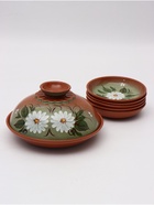 УЦЕНКА Набор для блинов 6 предметов: 1 шт. блинница, 5 шт. тарелок, с росписью, ромашка - Фото 1
