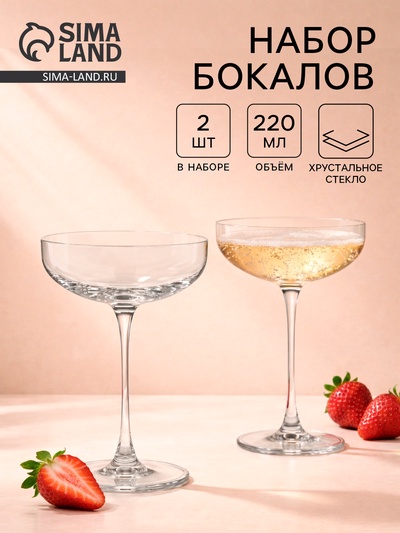 УЦЕНКА Набор бокалов для шампанского Savage 2 шт, 220 мл