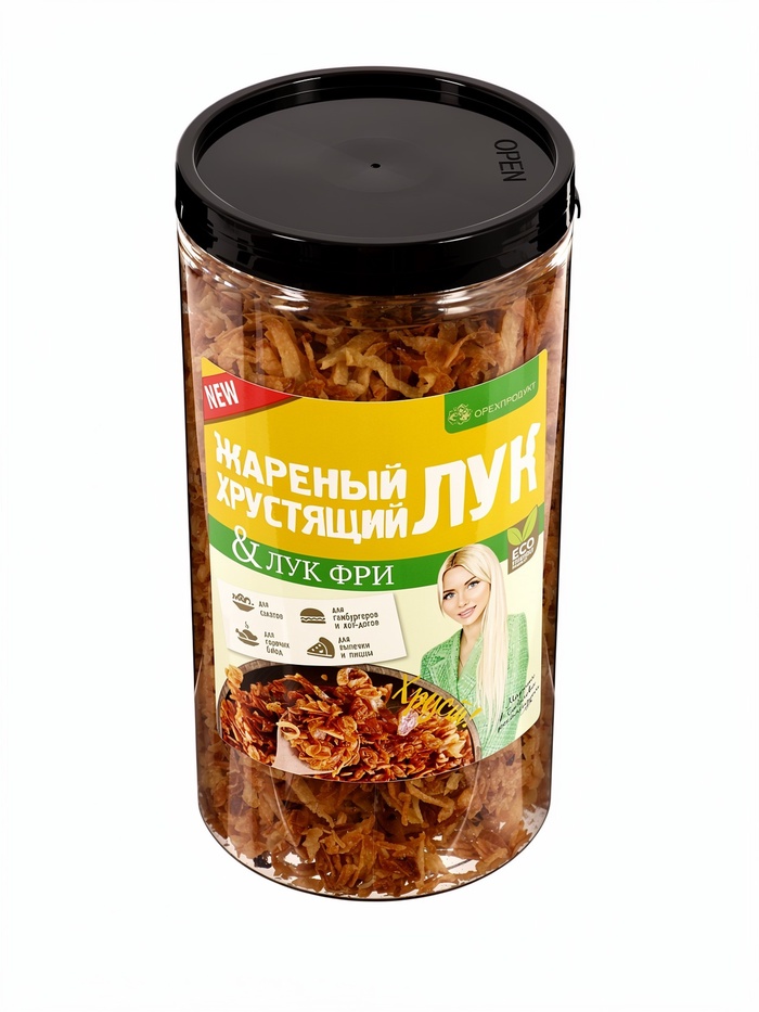 Хрустящий лук фри 300г (п/м, колба, цв/э) - Фото 1