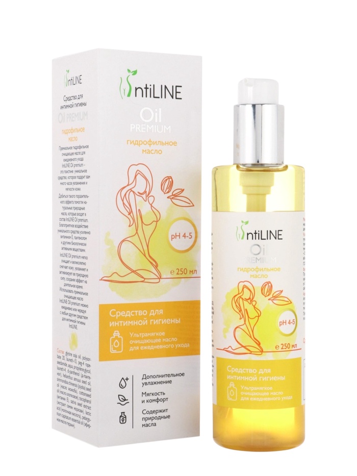 Средство для интимной гигиены IntiLINE Oil Premium, гидрофильное масло, 250 мл - Фото 1