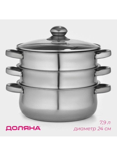 УЦЕНКА Пароварка 3 уровня 24 см "Классика"