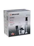 Блендер погружной BRAYER 1259BR, 800 Вт, 4 насадки, стакан 700 мл, чаша 500 мл, чёрный - Фото 11