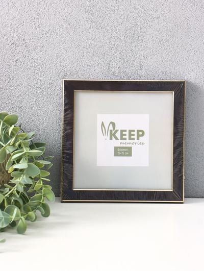 Фоторамка для фото 15×15 см Keep memories, Elysian, пластик, венге с золотом