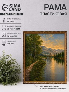Рама для картин (зеркал, панно, фото), 50×60 см Keep memories, Estelle Classic, пластик под золото с коричневым