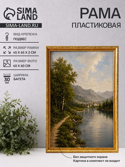 Рама для картин и зеркал Estelle Classic, 40×60 см, пластик, золото