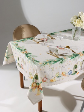 УЦЕНКА Набор столовый Spruce mood скат.150х180см +/-3см с ВГМО, салф.40х40см-8 шт, 100%хл 11057419