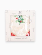 УЦЕНКА Набор столовый Christmas wreath скат.150х110см +/-3см с ВГМО, салф.40х40см-4 шт, 100%хл 10554 - Фото 2