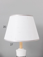 Лампа настольная RISALUX «Луиза», 1×40 Вт, Е27, 1×5 Вт, LED, бело-хромированная, 25×25×43 см - фото 809735461