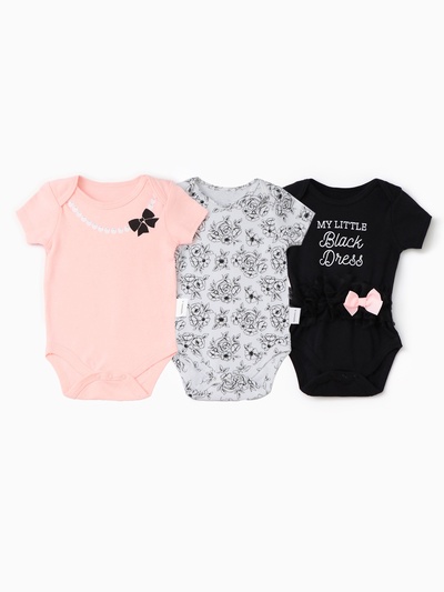 Боди детские с коротким рукавом «Крошка Я» Dress, набор 3 шт., рост 56-62 см