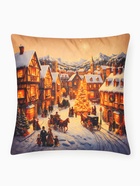 Наволочка декоративная Christmas village, 40×40 см - 2 шт., велюр - фото 809735718