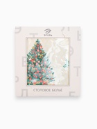 УЦЕНКА Скатерть "Этель" Golden Christmas d=215 +/- 2см с ГМВО, 100%хл, саржа 190 гр/м2 - Фото 2