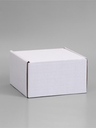 Коробка самосборная, крафт, белая 25 х 25 х 12 см - Фото 1