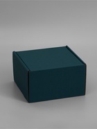 Коробка самосборная, крафт, изумрудная 25 х 25 х 12 см - Фото 2