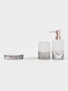 УЦЕНКА Набор для ванной Stone gray, 3 предмета (мыльница, дозатор для мыла, 1 стакан) - Фото 1