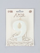 Свеча в торт «Соло. Цифра 9», 8.2 см, белый блеск 11033201