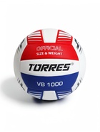 Волейбольный мяч TORRES VB 1000, р. 5, бутиловая камера, клееный, микрофибра, бело-сине-красный - Фото 1