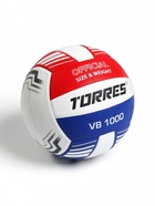 Волейбольный мяч TORRES VB 1000, р. 5, бутиловая камера, клееный, микрофибра, бело-сине-красный - Фото 2