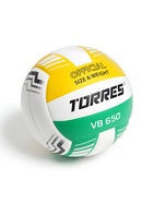 Волейбольный мяч TORRES VB 650, р. 5, бутиловая камера, клееный, полиуретан, бело-зелёно-жёлтый - Фото 3