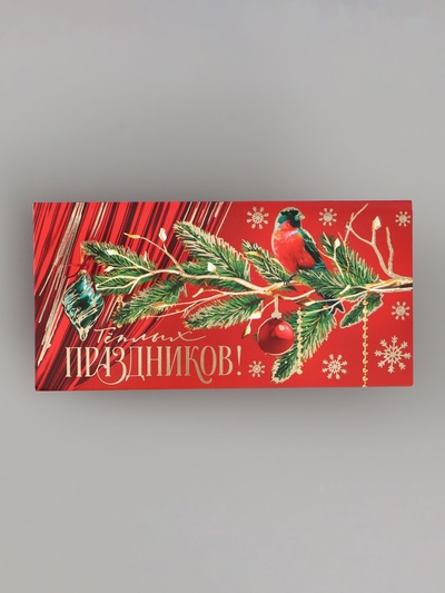 Конверт для денег «С Новым годом», тиснение, 16.5×8 см