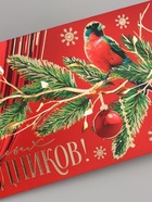Конверт для денег «С Новым годом», тиснение, 16.5×8 см (10 шт) - фото 809736609